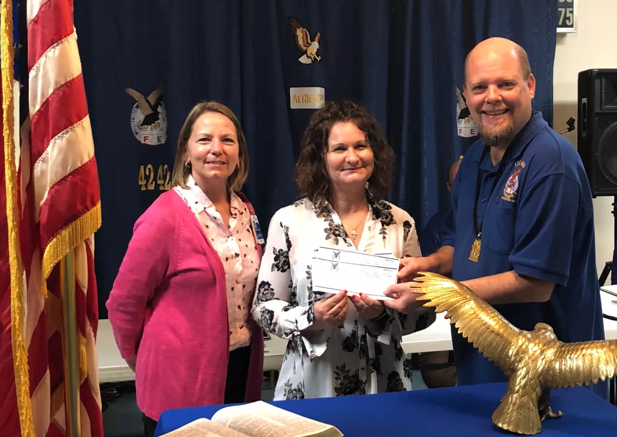 Eagles Donate Funds to Support Services at AdventHealth New Smyrna Beach