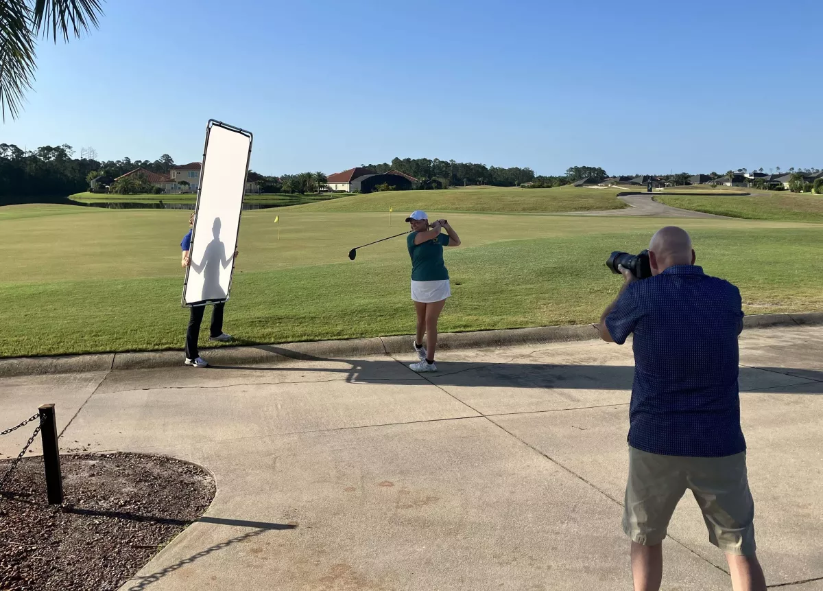 DeLand High School graduate, McKenzie Coody participates in AdventHealth photo shoot showcasing her talent and ability as an up-and-coming amateur golfer. 