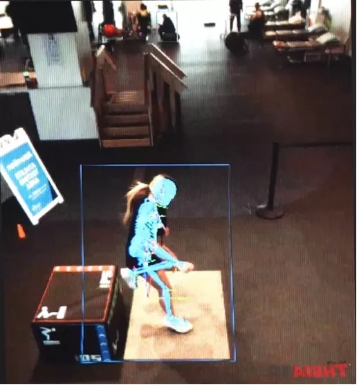 Screen capture from 3D Motion Lab  Video, with skeleton overlay