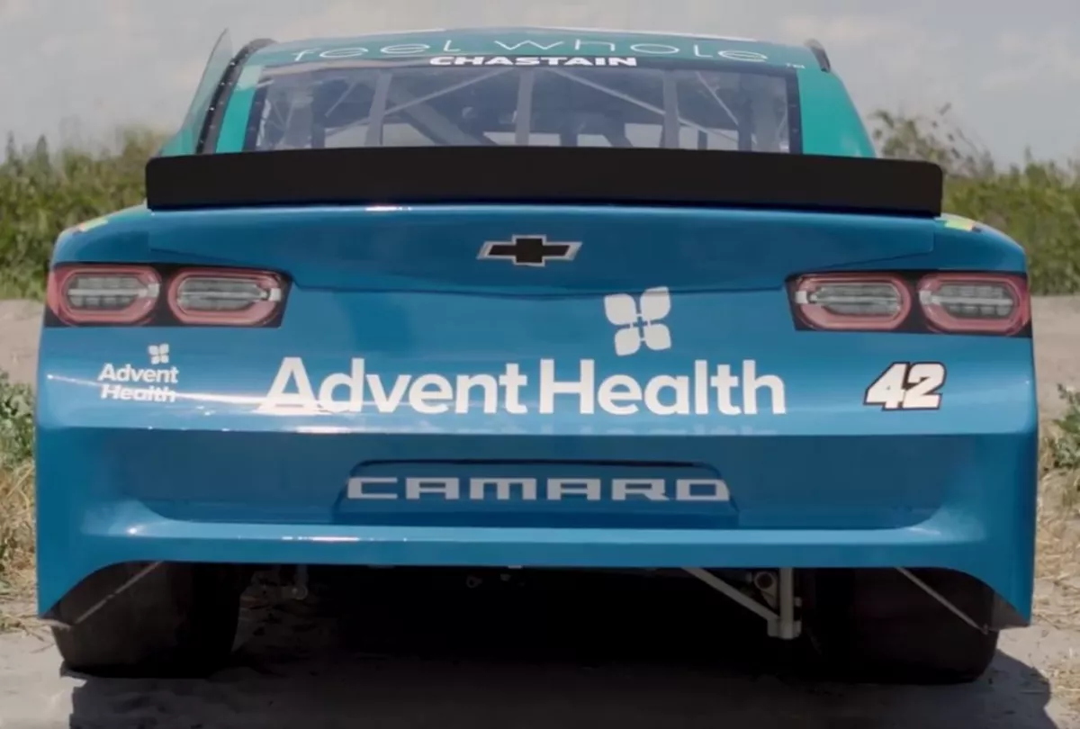 Back of the AdventHealth #42 racecar