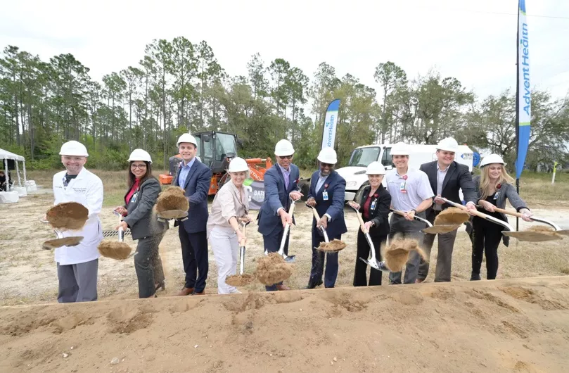 Waterman MOB shoveling dirt groundbreaking