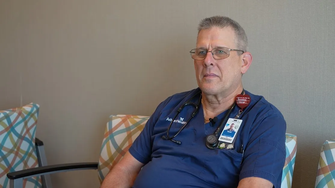 David Hoeh, a nurse on a med-surg unit at AdventHealth Winter Garden