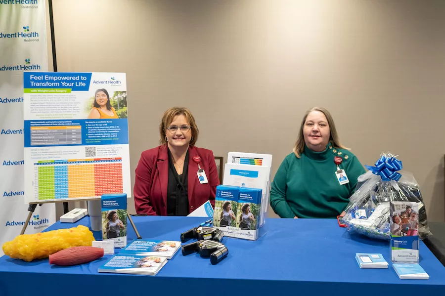 AdventHealth Redmond team members present health information at the expo.