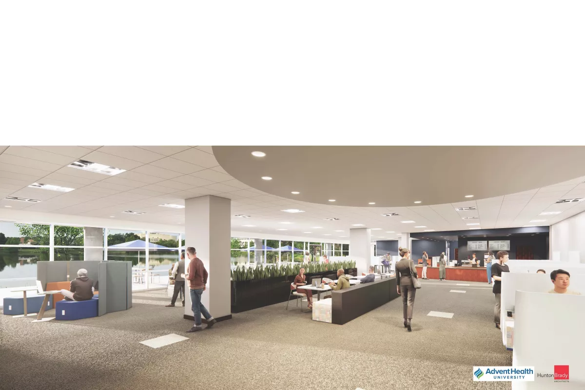 Rendering of the new student center at AHU