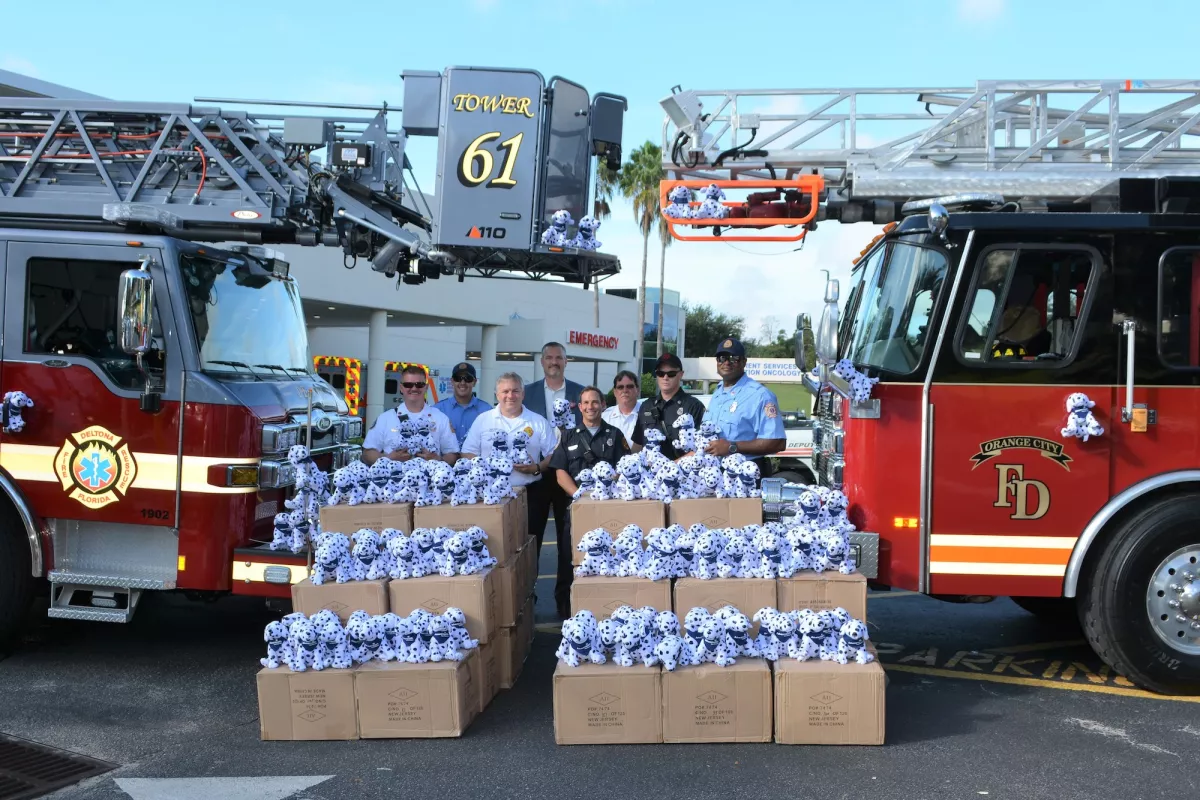 AdventHealth Donates Stuffed Dalmatians to Local Fire Departments