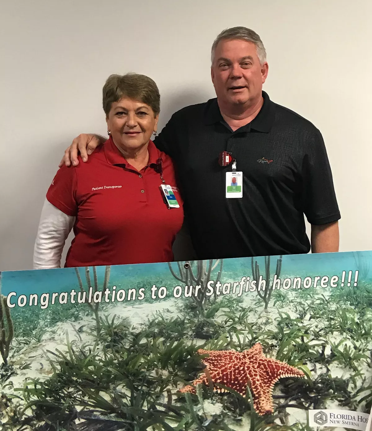AdventHealth New Smyrna employee, Anna Gurske, awarded the Starfish Award