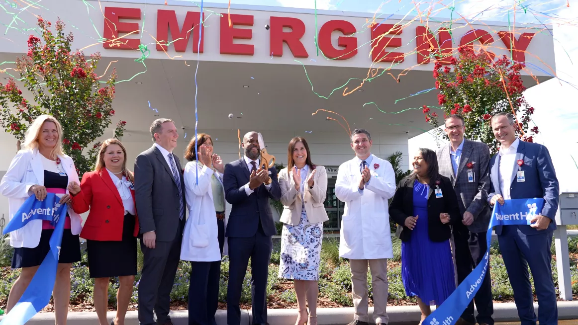 AdventHealth and community leaders cut the ribbon on the new AdventHealth Millenia ER.