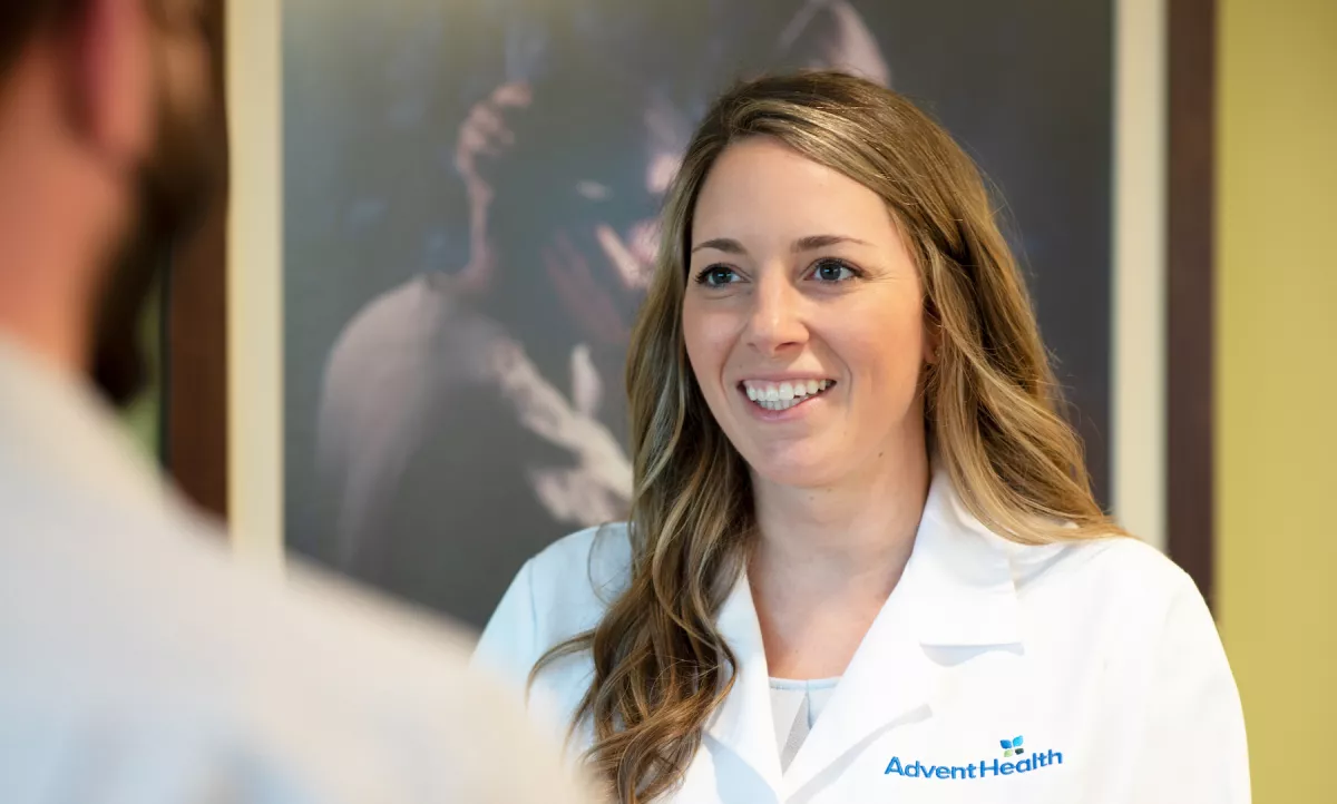 Mollie McCormick with a patient