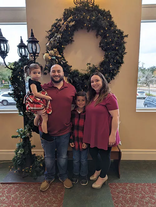 a family at christmas