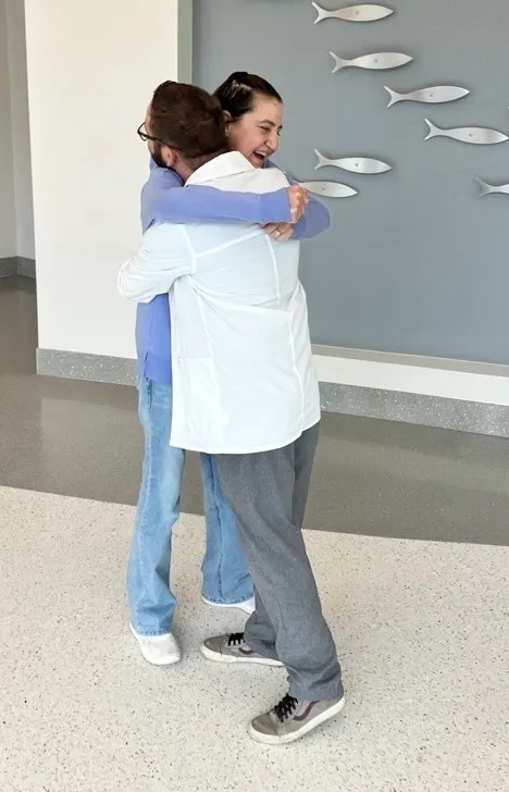 Jessica Totin reunites with Vincent at AdventHealth Fish Memorial.