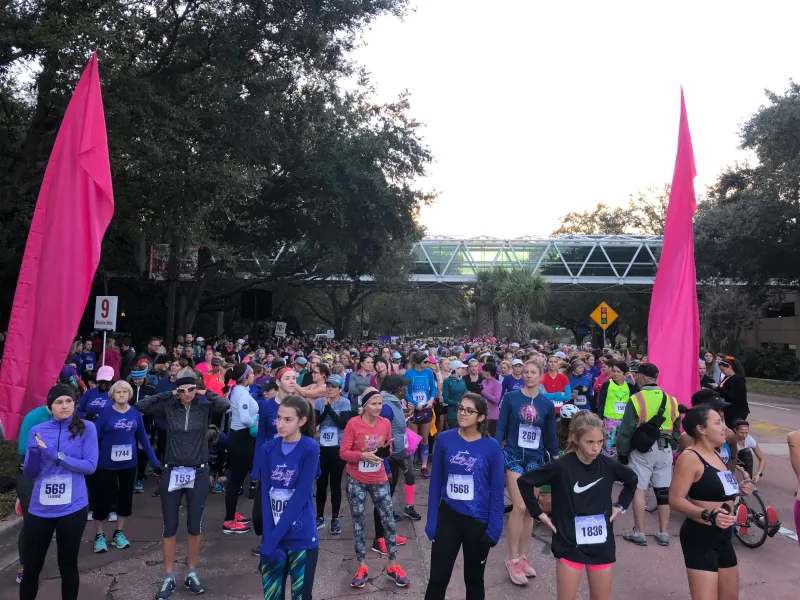 Female runners at start line Lady Track Shack 5k