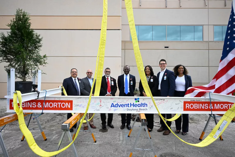Final steel beam marks key step in  AdventHealth Daytona Beach expansion