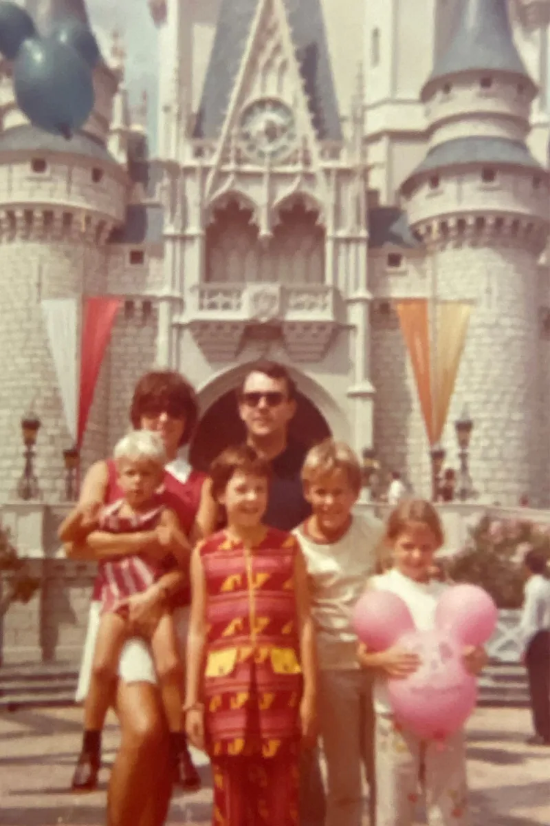 Doctor Metzger and his family at Disney's Magic Kingdom in 1976