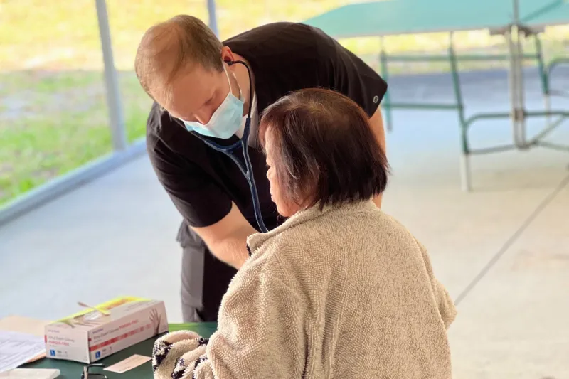 Family Medicine Residency team member with patient