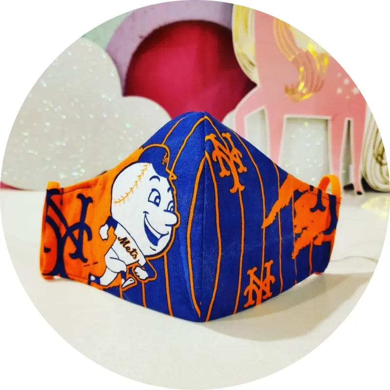 unicorn stitches new york mets mask
