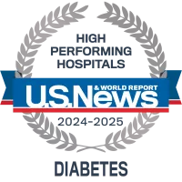 AdventHealth Orlando is recognized by U.S. News & World Report as a nationally rated leader in Diabetes.