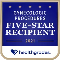 5-star badge in gynecologic procedures by Heathgrades